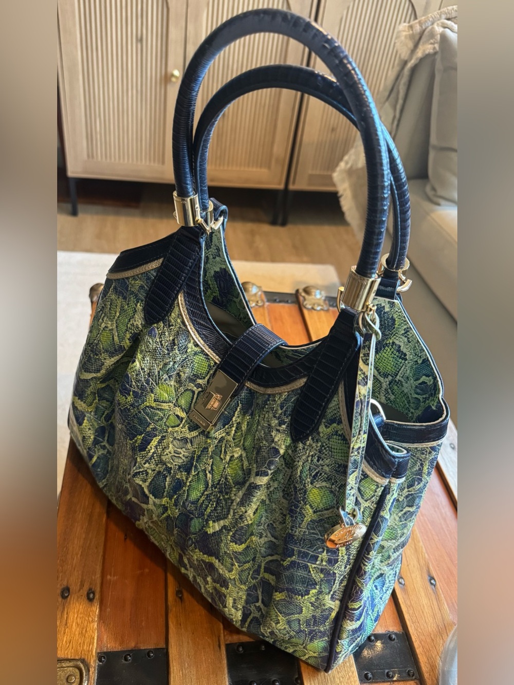 Brahmin Celia Green Viper Mackay Bag Green in Genuine Leather - Picture 5 of 15